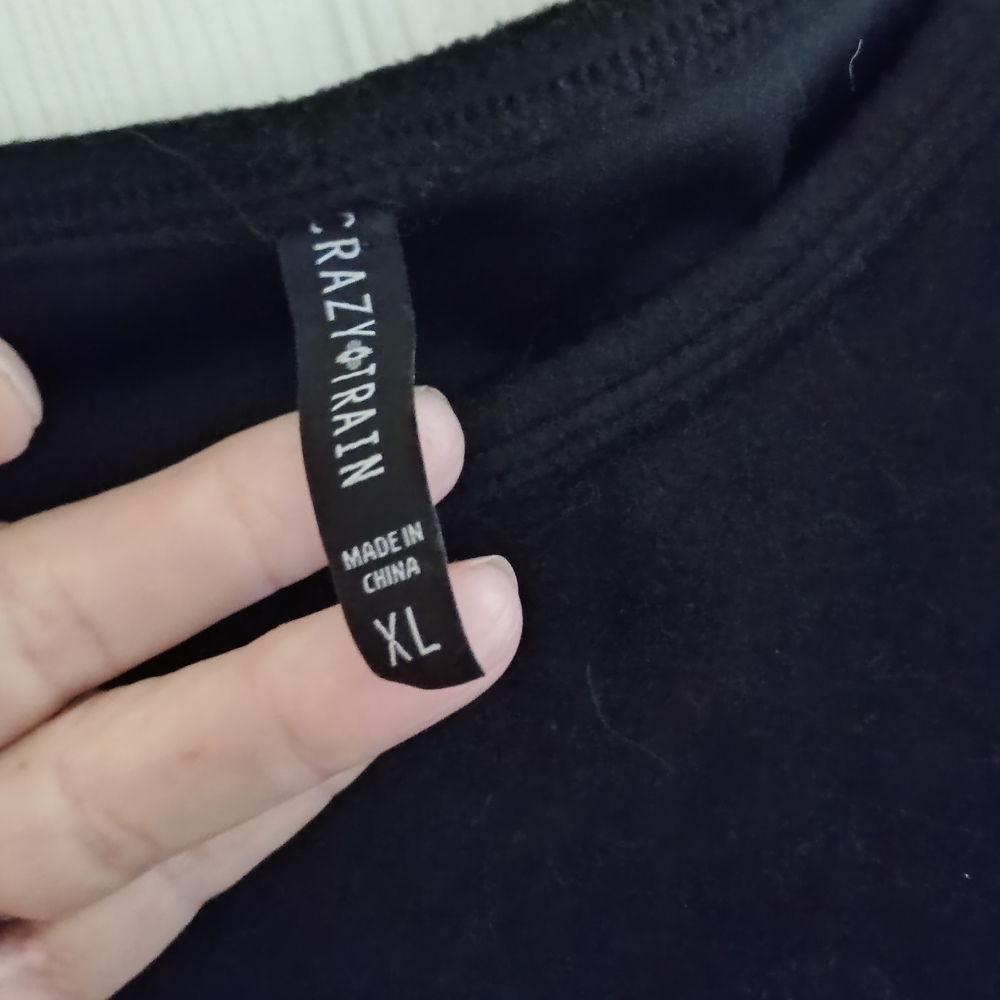 Crazy Train Black And Brown Patterned Sweatshirt - image 3